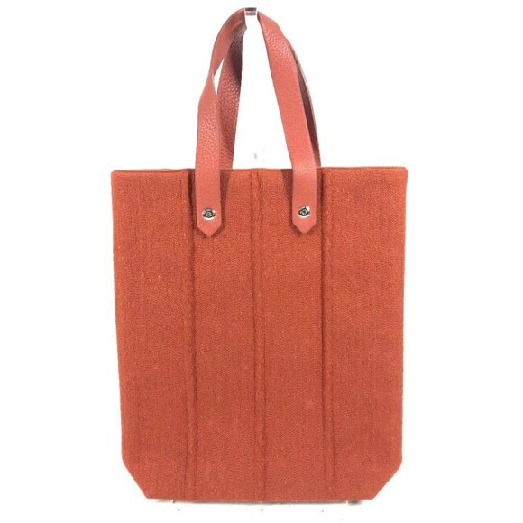 HERMES Amedaba PM Mini Bag Mini Tote Handbag Hand Bag wool / Leather Orange - Picture 1 of 16